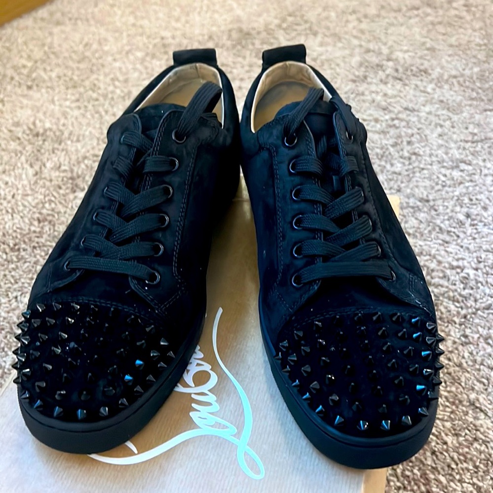 Christian Louboutin black spike sneakers